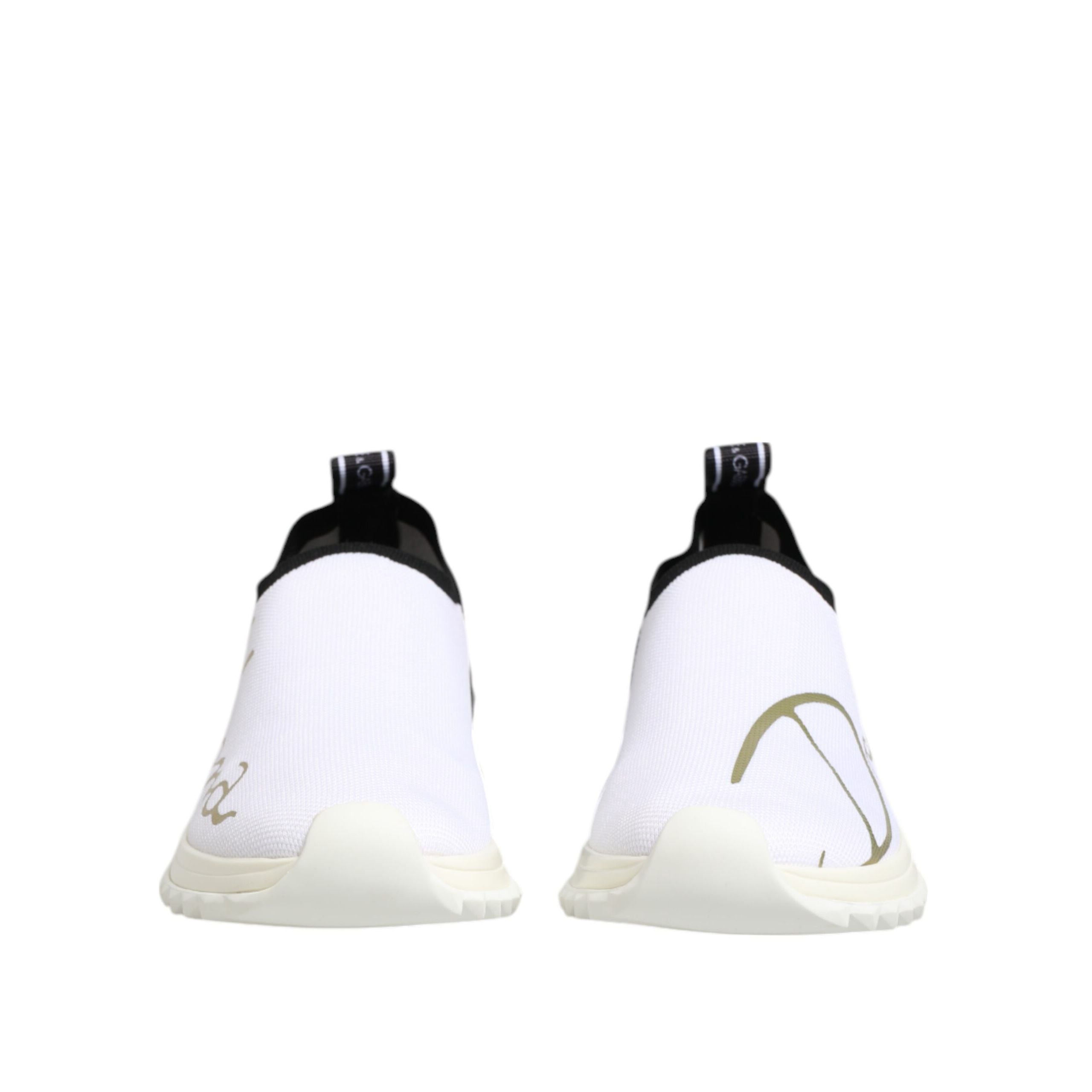 Dolce & Gabbana White Black Low Top Sorrento Sneakers