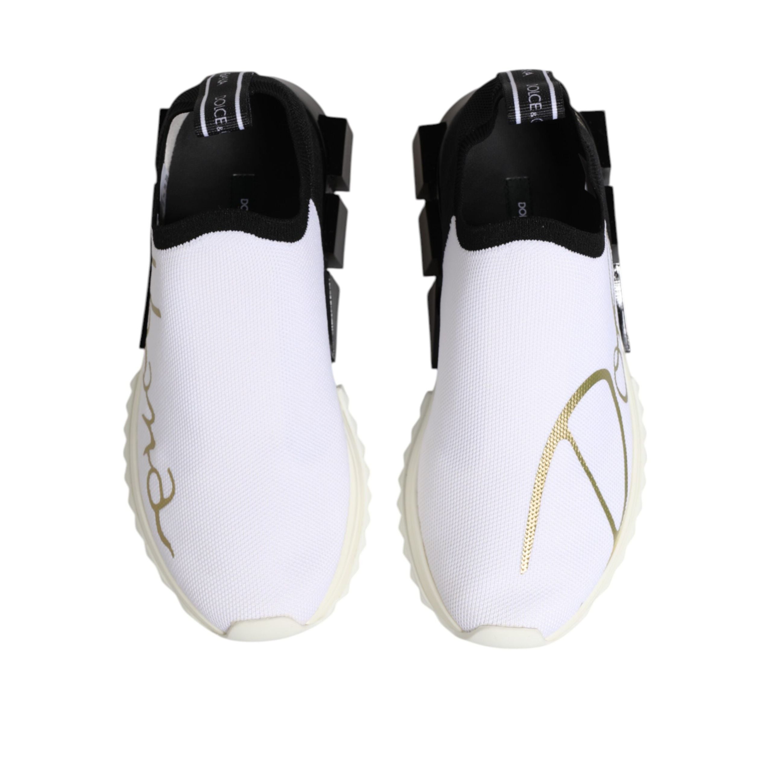Dolce & Gabbana White Black Low Top Sorrento Sneakers