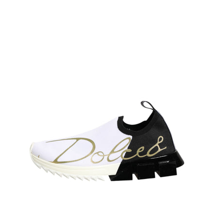 Dolce & Gabbana White Black Low Top Sorrento Sneakers