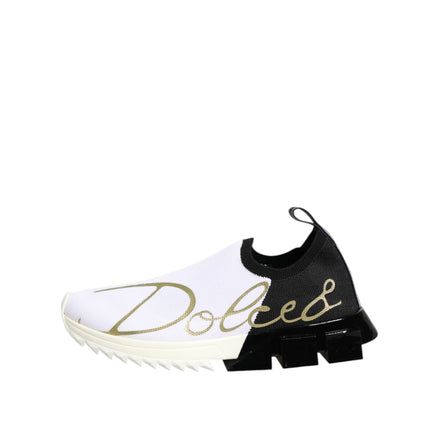 Adidași Dolce & Gabbana Sorrento, cu profil jos, alb-negru