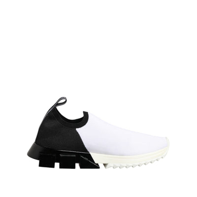 Adidași Dolce & Gabbana Sorrento, cu profil jos, alb-negru