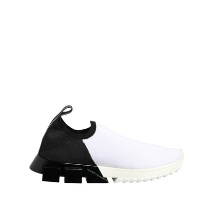 Adidași Dolce & Gabbana Sorrento, cu profil jos, alb-negru