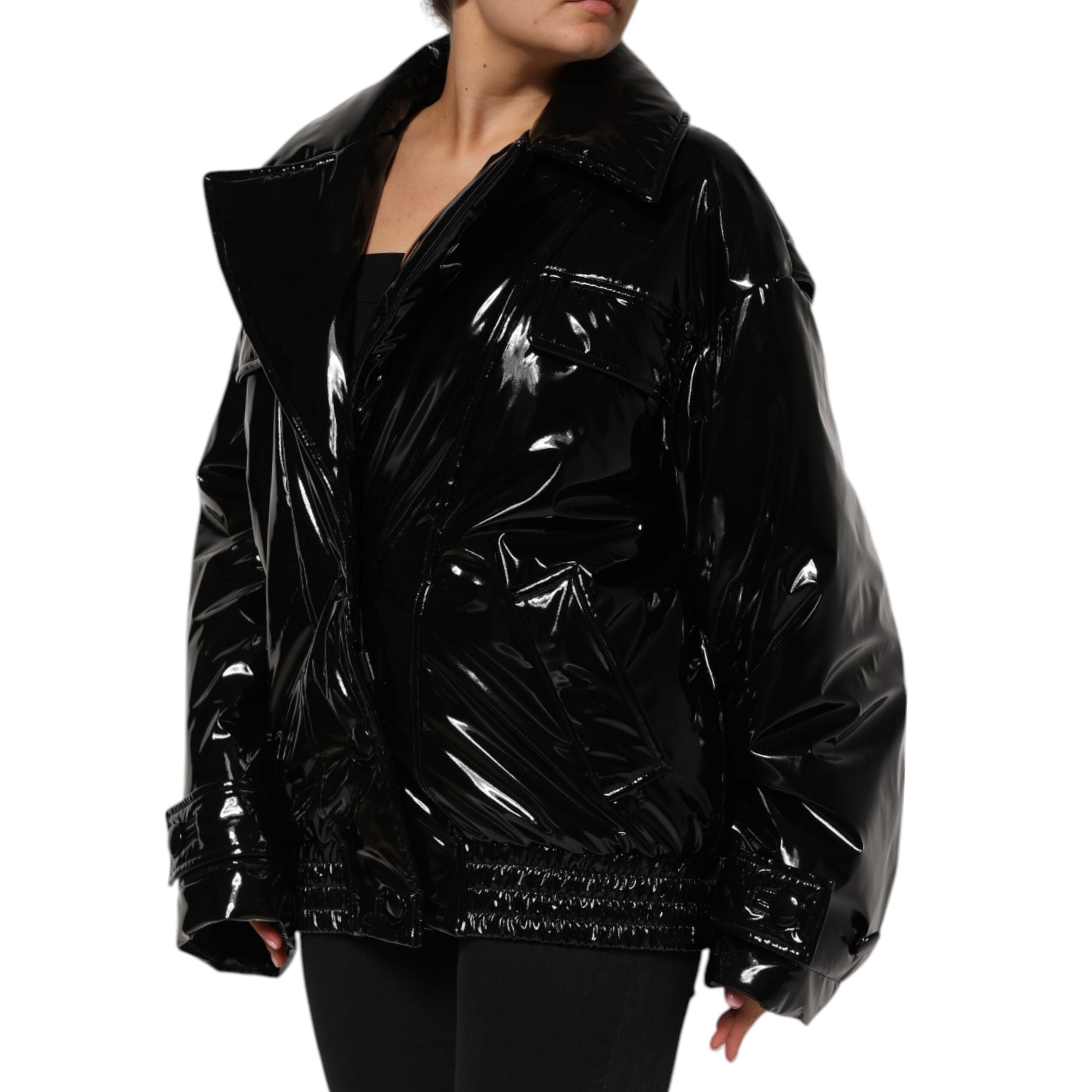 Dolce & Gabbana Black Quilted Puffer Coat Jacket