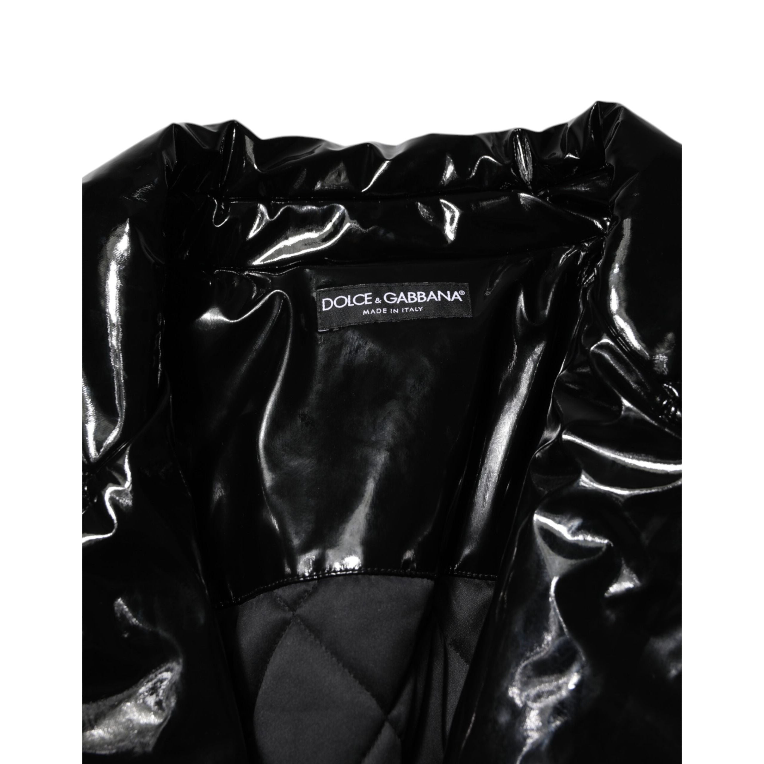 Dolce & Gabbana Black Quilted Puffer Coat Jacket