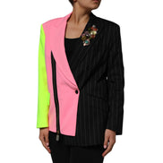 Dolce & Gabbana Multicolor Patchwork Embellished Coat Jacket