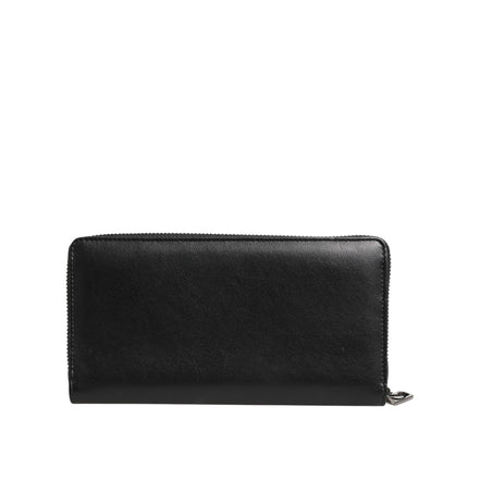 Portofel Dolce & Gabbana tip clutch continental din piele exotică, negru cu albastru