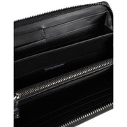 Dolce & Gabbana Black Brown Exotic Leather Continental Clutch Wallet