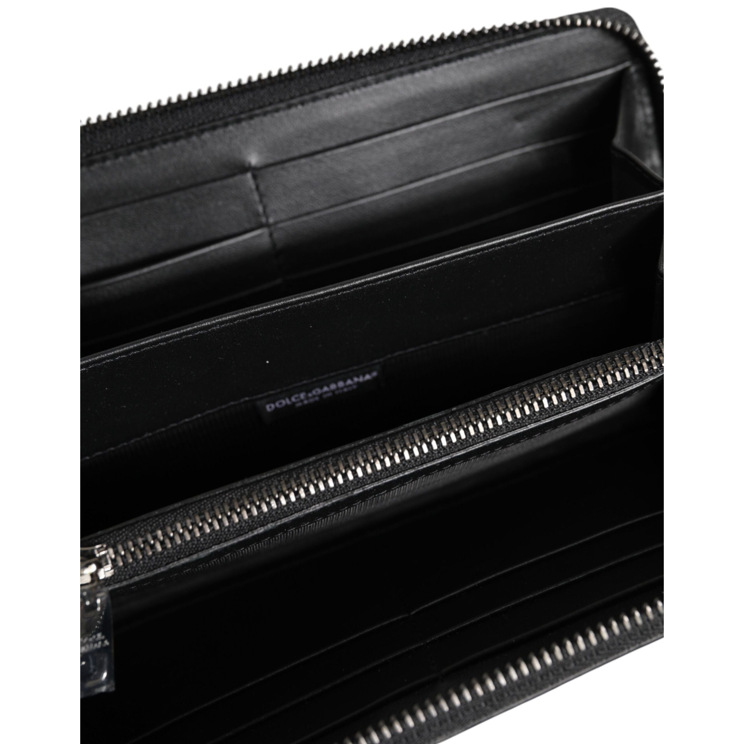 Dolce & Gabbana Black Brown Exotic Leather Continental Clutch Wallet