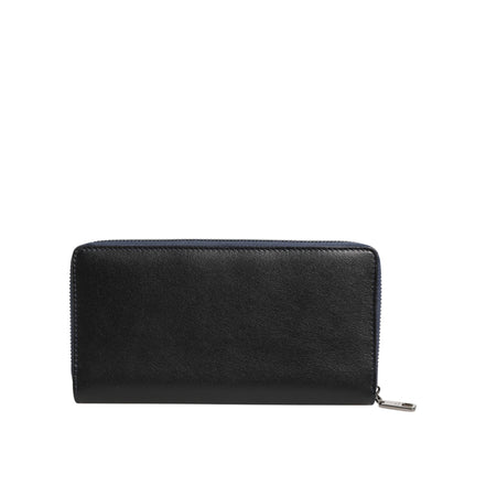 Dolce & Gabbana Black Blue Exotic Leather Continental Clutch Wallet