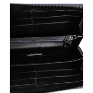 Dolce & Gabbana Black Blue Exotic Leather Continental Clutch Wallet