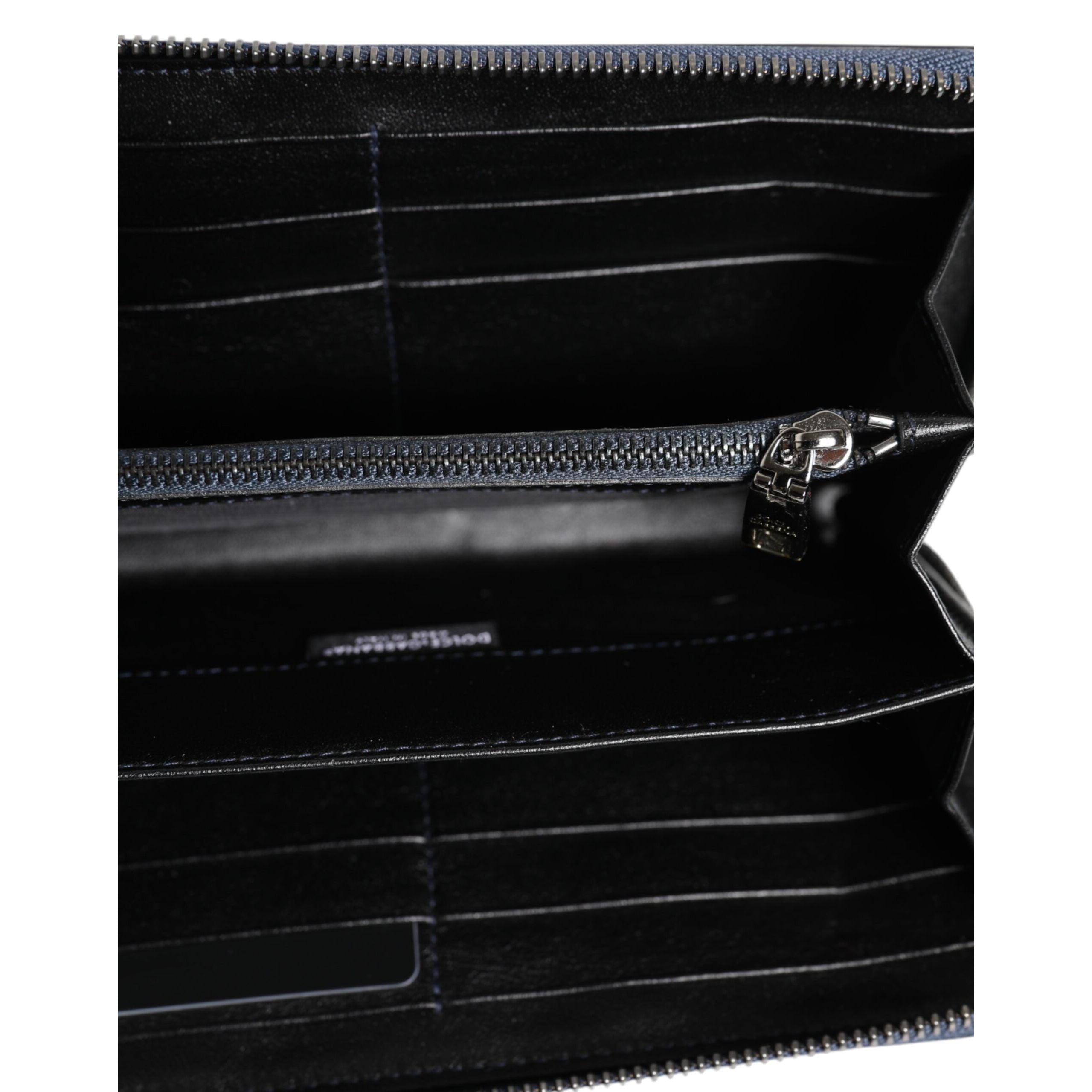 Dolce & Gabbana Black Blue Exotic Leather Continental Clutch Wallet