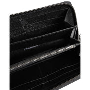 Portofel Continental cu Fermoar din Piele Neagră #DGFAMILY Dolce & Gabbana