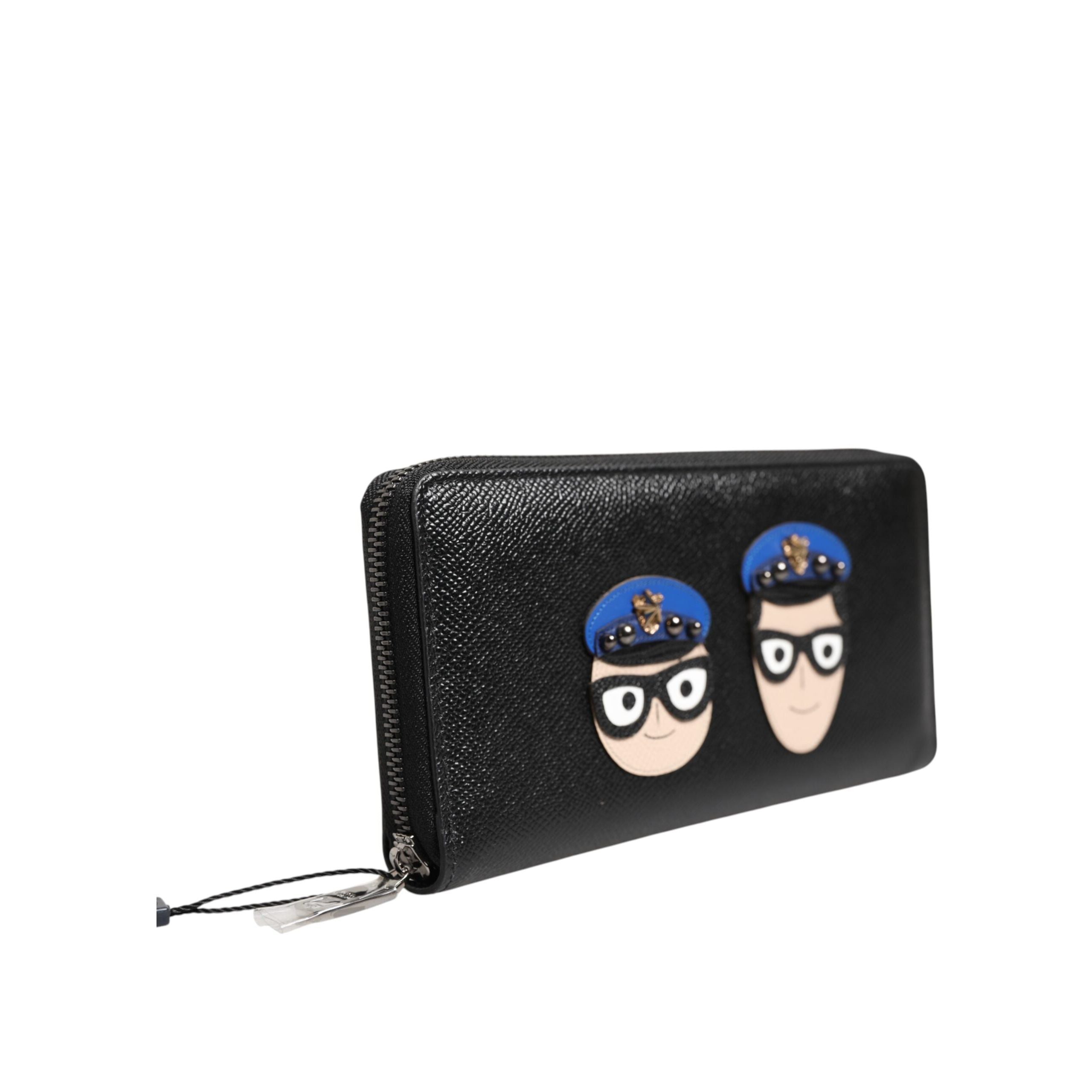 Portofel Continental cu Fermoar din Piele Neagră #DGFAMILY Dolce & Gabbana