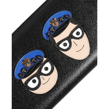 Portofel Continental cu Fermoar din Piele Neagră #DGFAMILY Dolce & Gabbana