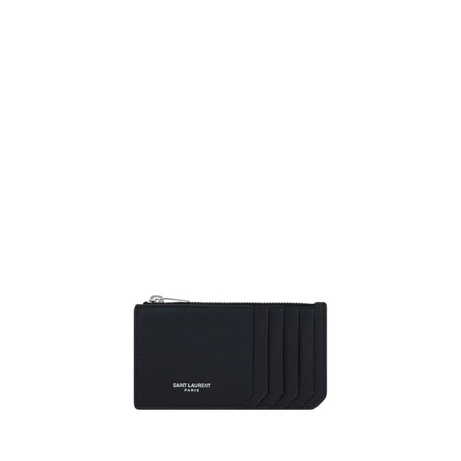 Saint Laurent Black Calf Leather Wallet