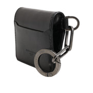 Dolce & Gabbana Wallet Black Leather Logo Embossed Key Chain Card Holder Wallet