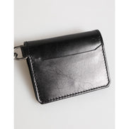 Dolce & Gabbana Wallet Black Leather Logo Embossed Key Chain Card Holder Wallet