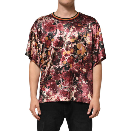 Tricou supradimensionat Dolce & Gabbana cu imprimeu marmură multicoloră