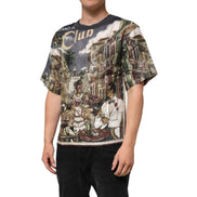 Tricou din in Dolce & Gabbana Palermo Jazz Club cu decolteu rotund la baza gâtului