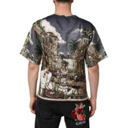 Tricou din in Dolce & Gabbana Palermo Jazz Club cu decolteu rotund la baza gâtului