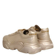 Dolce & Gabbana Gold Leather Daymaster Sneakers