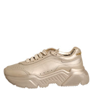 Dolce & Gabbana Gold Leather Daymaster Sneakers