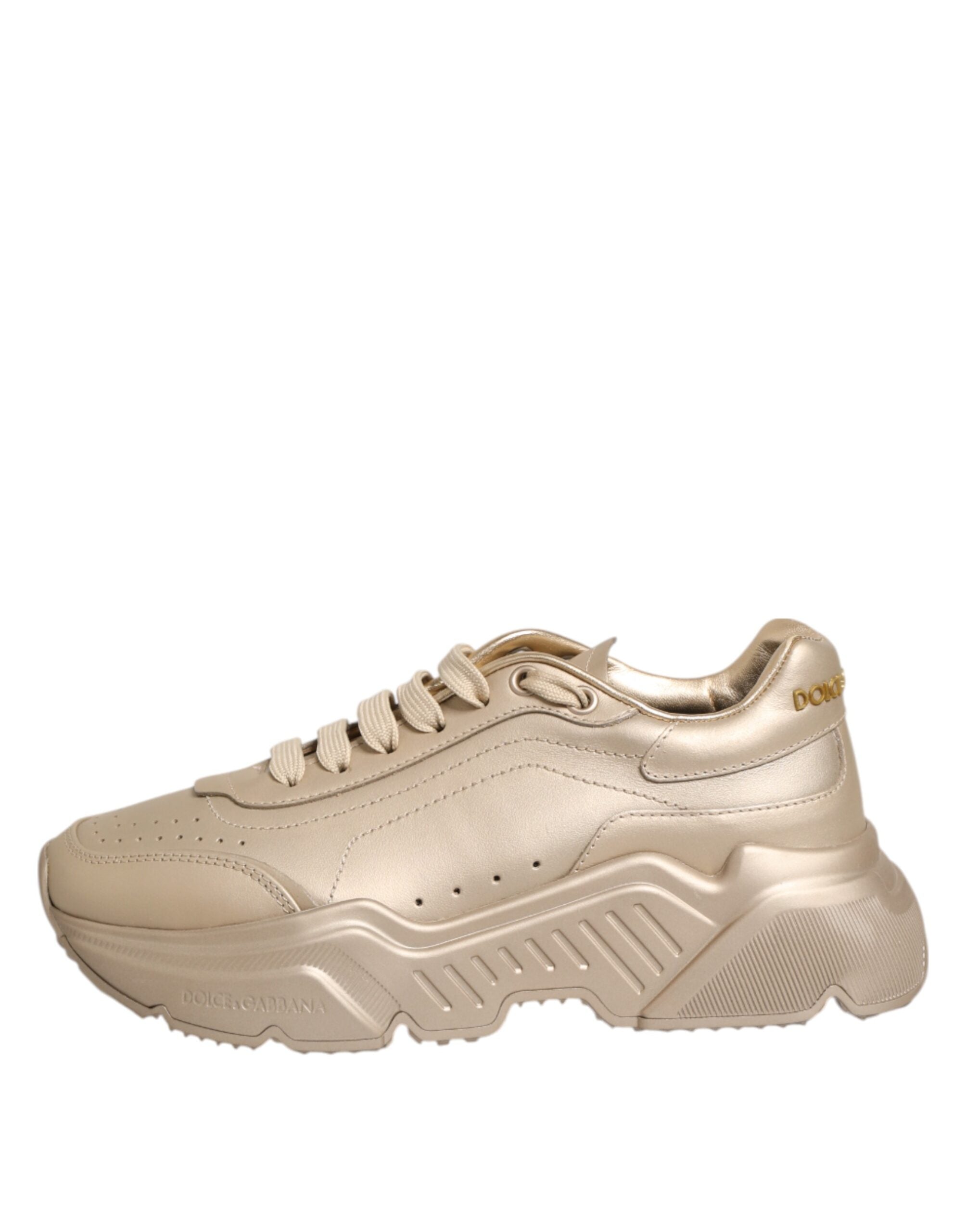 Dolce & Gabbana Gold Leather Daymaster Sneakers
