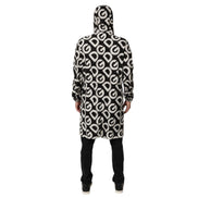 Dolce & Gabbana Black White Logo Print Hooded Coat Jacket