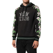 Dolce & Gabbana KING Black Orchid Floral Crown Logo Hoodie