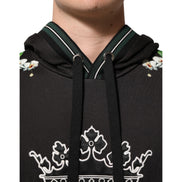 Dolce & Gabbana KING Black Orchid Floral Crown Logo Hoodie