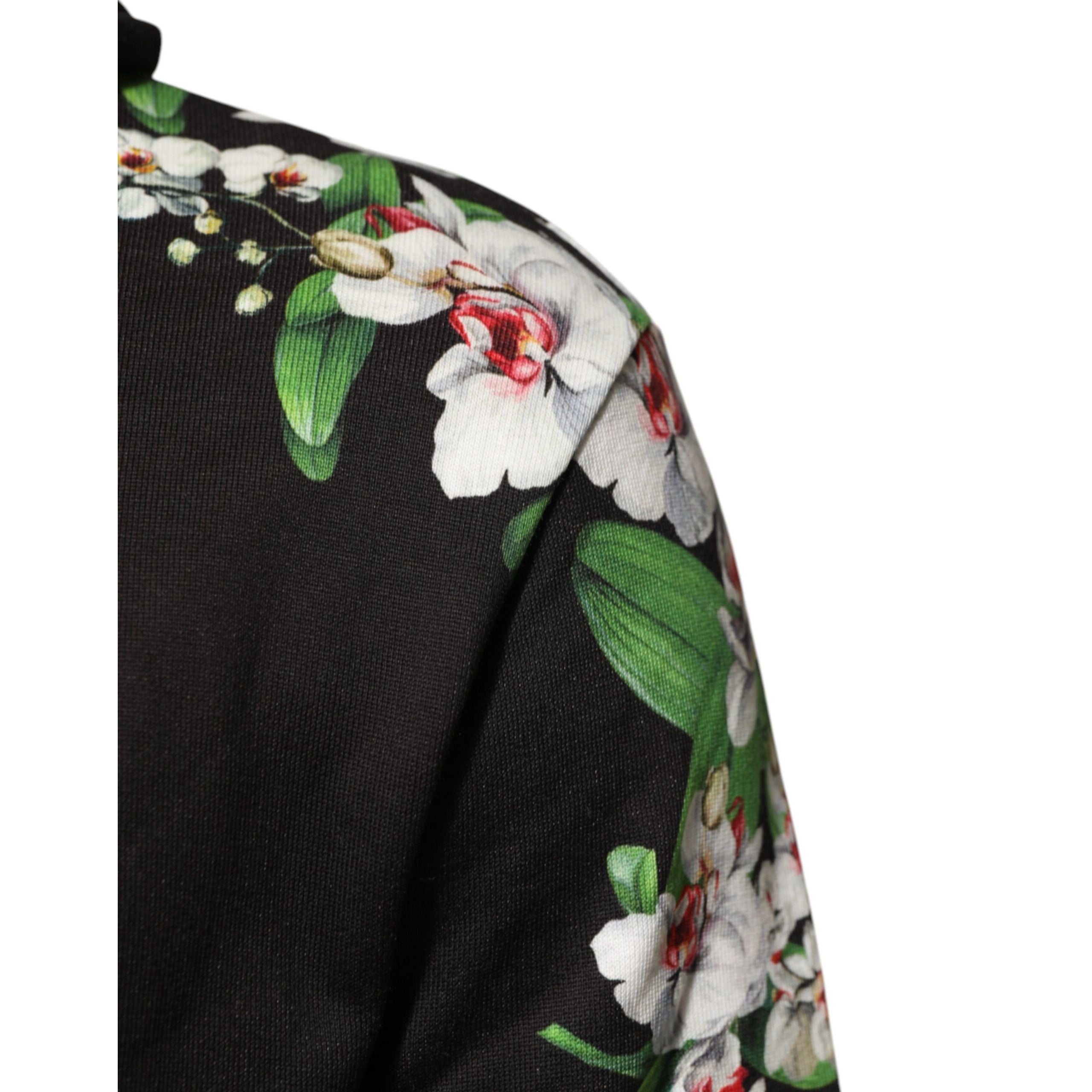 Dolce & Gabbana KING Black Orchid Floral Crown Logo Hoodie