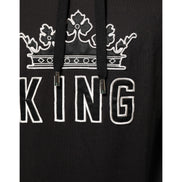 Dolce & Gabbana KING Black Orchid Floral Crown Logo Hoodie