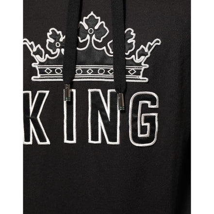 Dolce & Gabbana KING Black Orchid Floral Crown Logo Hoodie