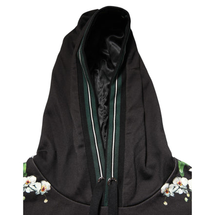 Dolce & Gabbana KING Black Orchid Floral Crown Logo Hoodie