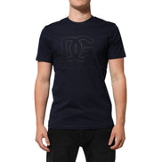 Tricou Dolce & Gabbana din bumbac bleumarin cu imprimeu logo DG