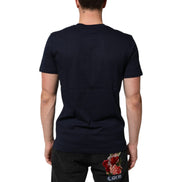 Tricou Dolce & Gabbana din bumbac bleumarin cu imprimeu logo DG