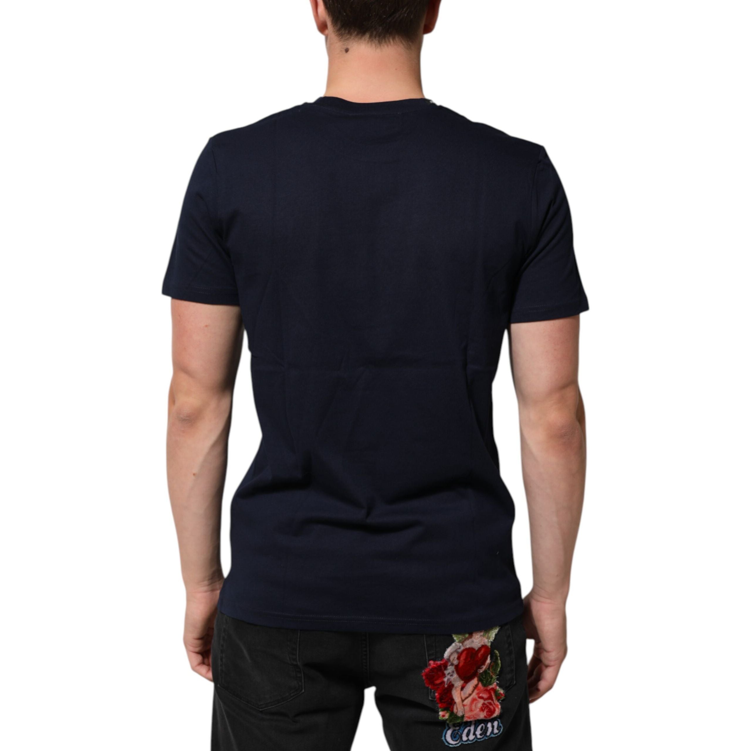 Tricou Dolce & Gabbana din bumbac bleumarin cu imprimeu logo DG