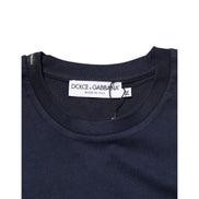 Tricou Dolce & Gabbana din bumbac bleumarin cu imprimeu logo DG