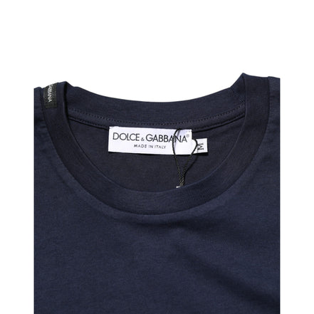 Tricou Dolce & Gabbana din bumbac bleumarin cu imprimeu logo DG