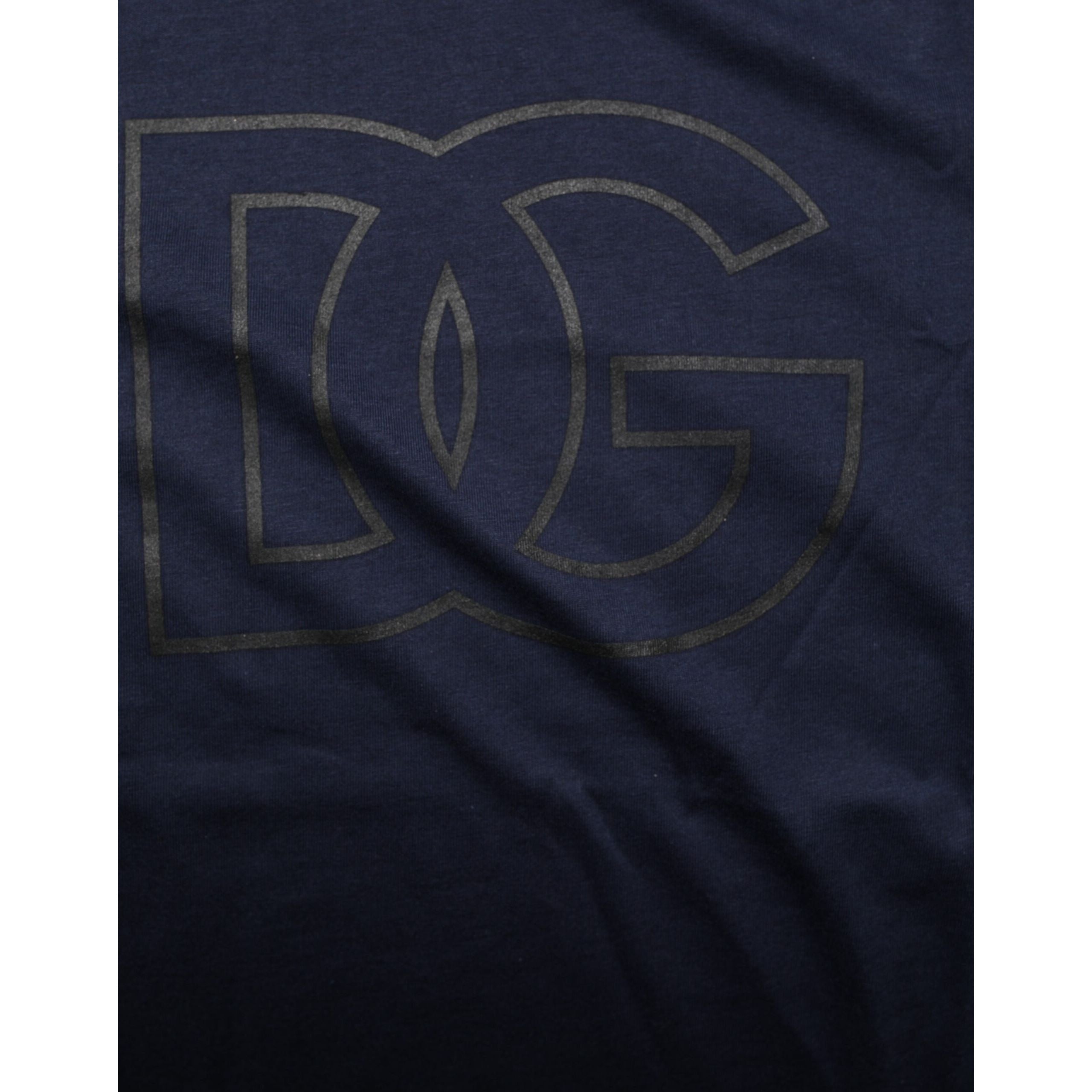 Tricou Dolce & Gabbana din bumbac bleumarin cu imprimeu logo DG