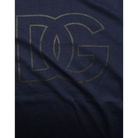 Tricou Dolce & Gabbana din bumbac bleumarin cu imprimeu logo DG