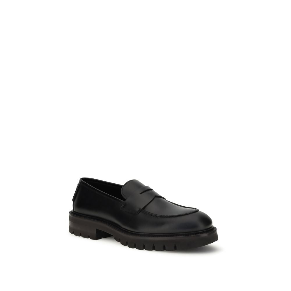 Ferragamo Black Slip-On Loafers