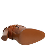 Dolce & Gabbana Brown Leather DG Logo Buckle Ankle Boots