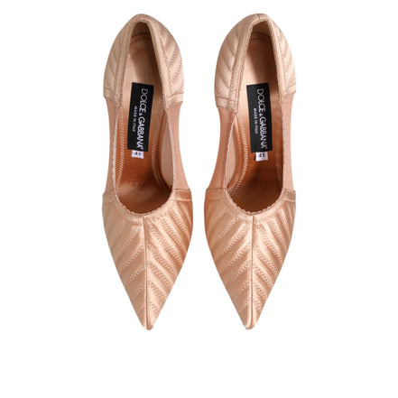 Dolce & Gabbana Cipria Satin Mesh Stiletto Heel Pumps