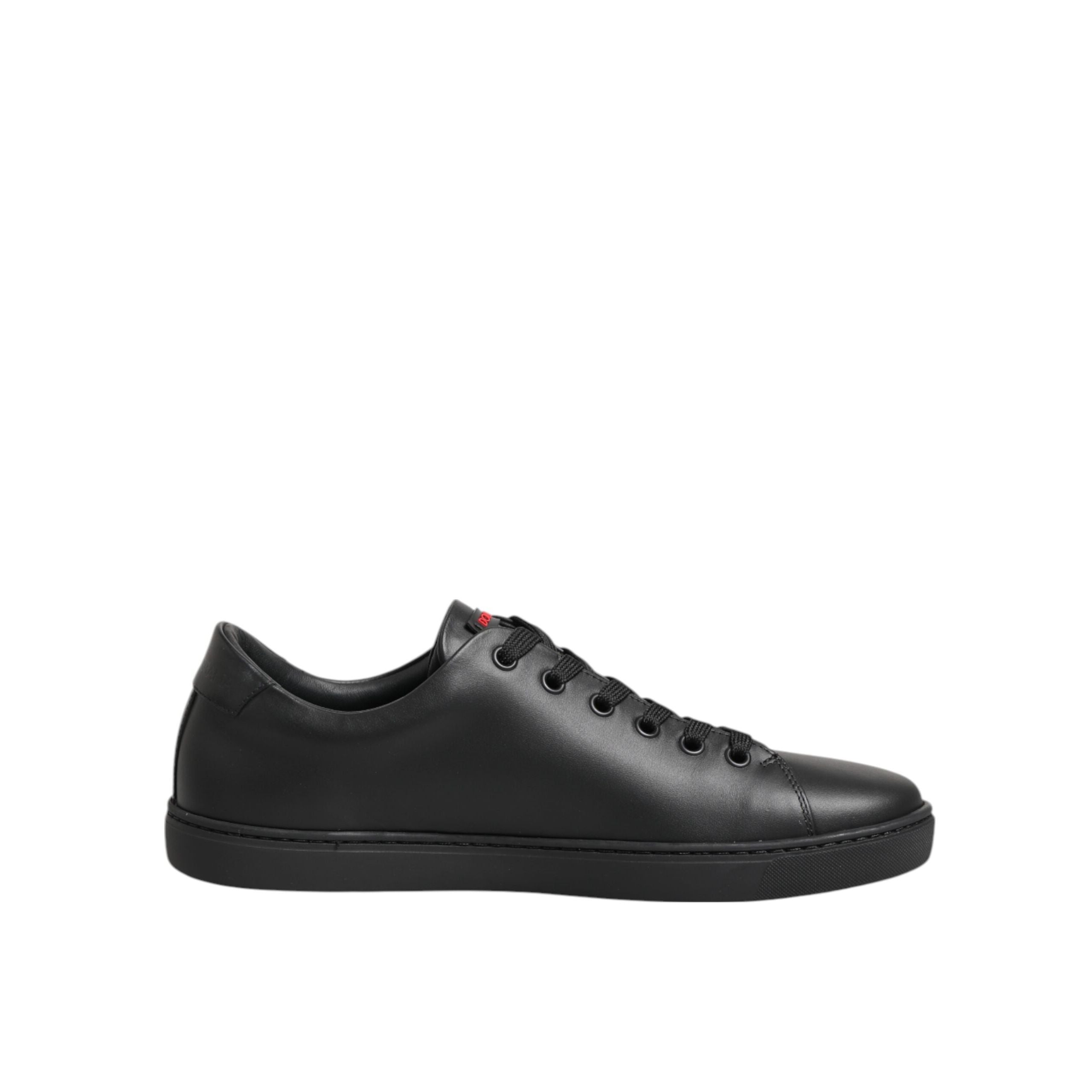 Dolce & Gabbana Adidași Joși cu Inimă de Cristal din Piele Neagră