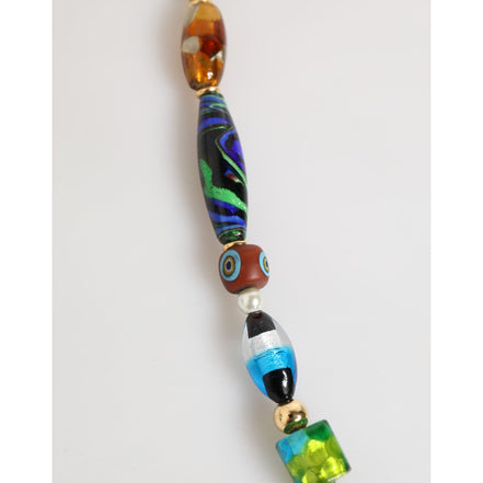 Dolce & Gabbana Multicolor Murano Glass Beads Brass Jewelry Necklace