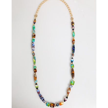 Dolce & Gabbana Multicolor Murano Glass Beads Brass Jewelry Necklace