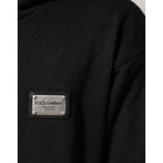Dolce & Gabbana Black Full-Zip Logo Hooded Sweatshirt