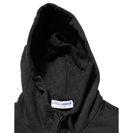 Dolce & Gabbana Black Full-Zip Logo Hooded Sweatshirt