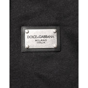 Dolce & Gabbana Black Full-Zip Logo Hooded Sweatshirt